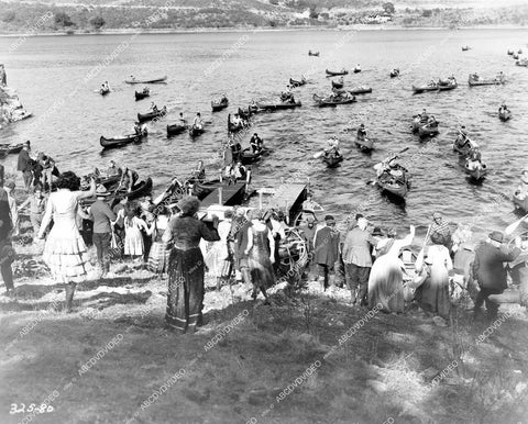 crp-16939 1928 MGM camera crew sets for river rapids location shot silent film Rose-Marie crp-16939