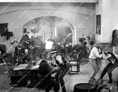 crp-17030 1928 Tim McCoy barroom brawl sequence silent film Beyond the Sierras crp-17030