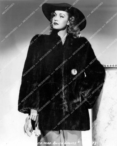 crp-18096 1941 beautiful Anita Louise in new fur coat fashion portrait crp-18096