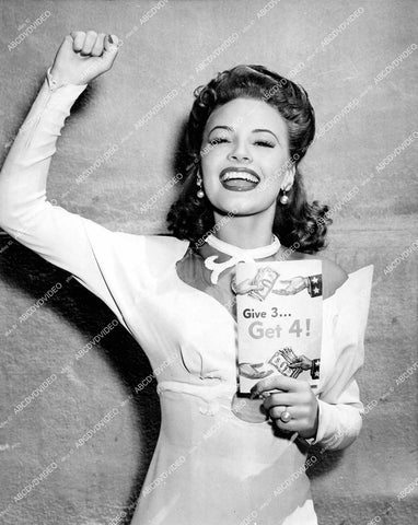 crp-18516 1943 Janet Blair does WWII U.S. war bonds drive film Something to Shout About crp-18516