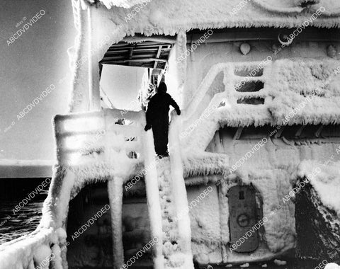 crp-01866 1945 It Was a Cold Winter Greenland Coast Guardsman Howard K Streeter on frozen ship crp-01866