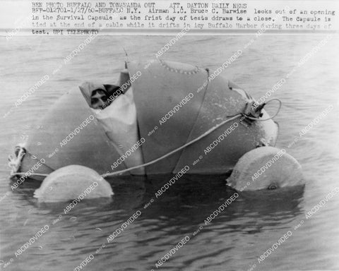 crp-01868 1960 Airman Bruce C Barwise tests his new Survival Capsule in Buffalo, NY crp-01868