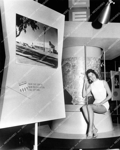 crp-19059 circa 1955 Miss Torrance Sharon Starnes for new civic center building crp-19059