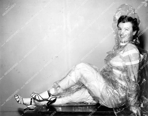 crp-19069 1940 Goodyear makes poison gas suit from see through PLIOFILM modeled by cutie Helen Adamov crp-19069