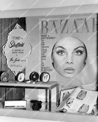 crp-19072 1965 department store window fashion Bazaar magazine & Sheffield time pieces jewelery crp-19072