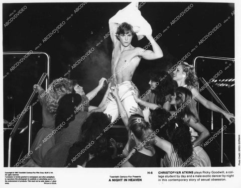 crp-02007 1983 shirtless Christopher Atkins stripping for the ladies film A Night in Heaven crp-02007