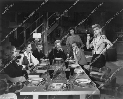 crp-02343 1944 Jinx Falkenburg, Nina Foch,Leslie Brooks,Shirley Mills,Evelyn Keyes,Ann Harding film Nine Girls crp-02343