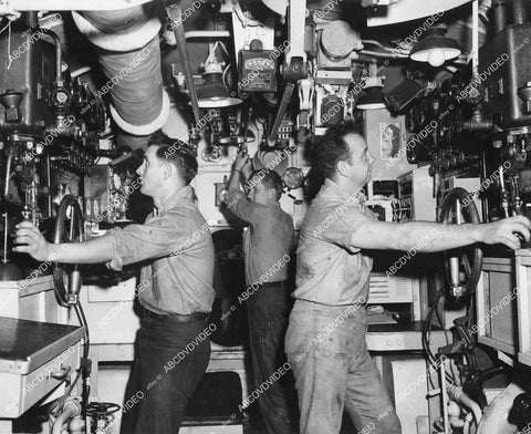 crp-02517 1947 navy ship engine room of USS Sharr w Henry Stafford, George Krans, John Mocio crp-02517