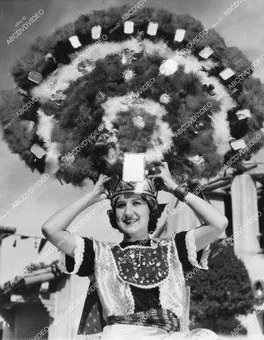 crp-02538 1935 senorita Marianita Linda w rare Mexican Caxaca Indian Head Dress at San Diego Expo crp-02538