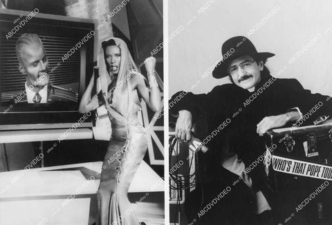 crp-03037 1987 Grace Jones, Don Novello as Father Guido Sarducci MTV Max Headroom crp-03037