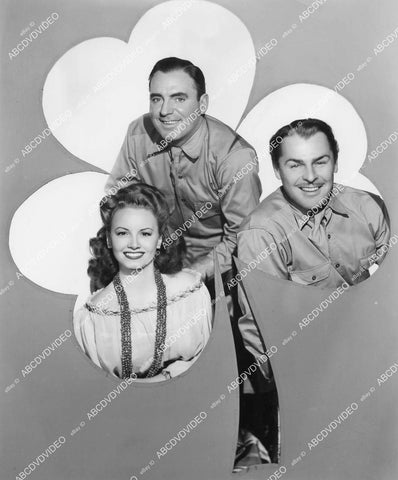 crp-03077 1942 Brian Donlevy, Janet Blair, Pat O'Brien in clover leaf film Two Yanks in Trinidad crp-03077