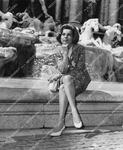 crp-03510 1964 music singer Abbe Lane at Trevi Fountain in Rome crp-03510