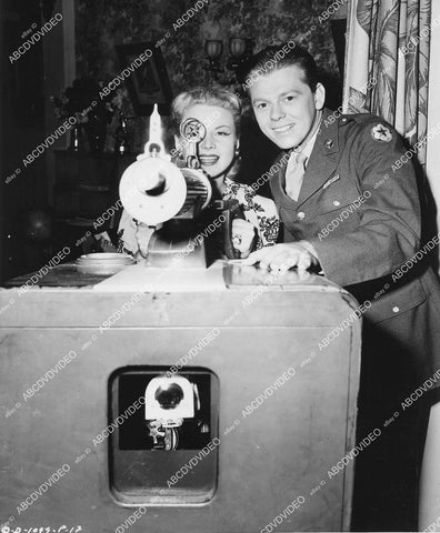 crp-03554 1944 Jane Frazee, Jimmy Lloyd at toy machine gun arcade game film She's a Sweetheart crp-03554