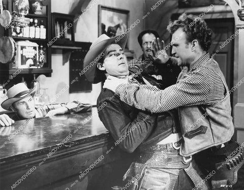 crp-03667 1950 James Ellison in barroom fight film Fast on the Draw crp-03667