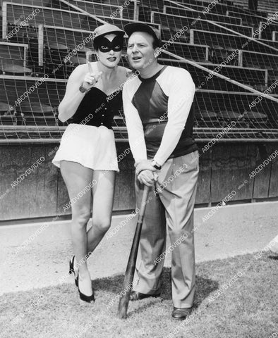crp-03673 1952 Ralph Edwards sexy masked babe Gilmore Field Out of This World Series charity baseball crp-03673