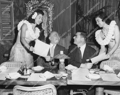 crp-03750 1957 Polynesian dancers, F Hugh Herbert, Mark Robson at Don the Beachcomber restaurant crp-03750