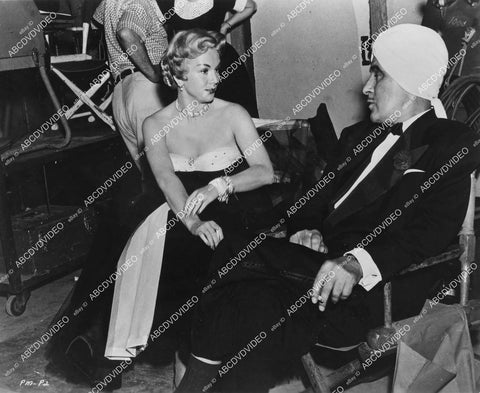 crp-03776 1953 candid Eva Gabor, Tom Conway on set Columbia Studios film Paris Model crp-03776