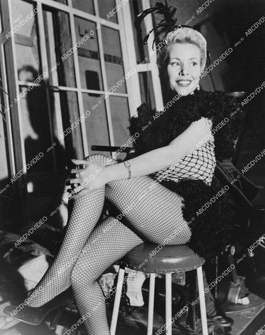 crp-03990 1952 beautiful French actress Helen Cordet relaxing in fishnets crp-03990