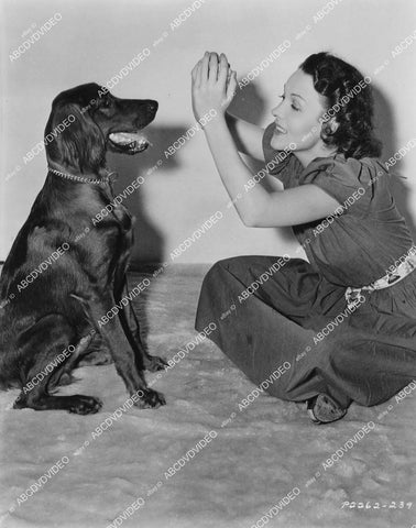 crp-04018 1938 candid Louise Campbell w her Irish Setter dog Michael Joseph film Men with Wings crp-04018