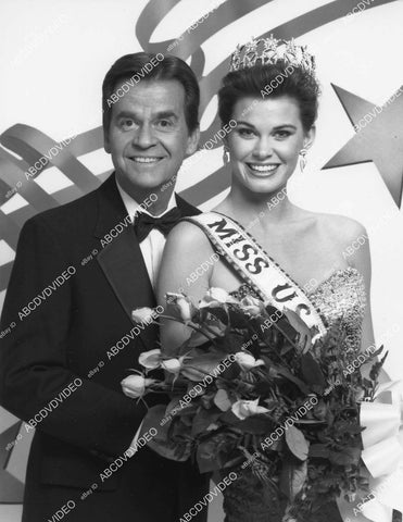 crp-04128 1989 Dick Clark, Miss America Courtney Gibbs TV Miss USA Pageant crp-04128