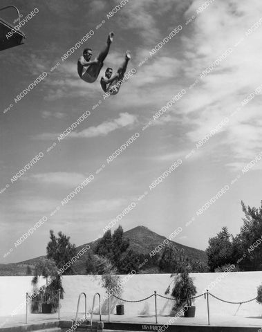 crp-04395 1938 Farid Sumaika, Dutch Smith off diving board short sub Double Diving crp-04395