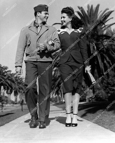 crp-04475 1944 Larry Parks, Ann Miller strolling down the sidewalk film Hey, Rookie crp-04475