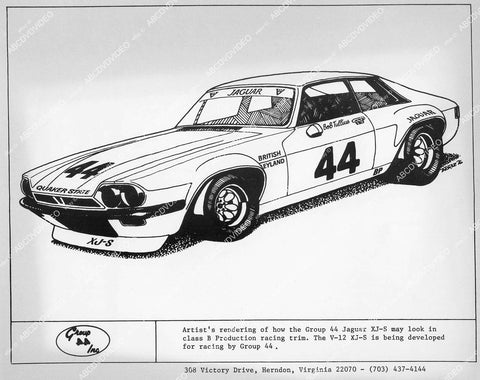 crp-00516 auto racing drawing of racecar Group 44 Jaguar XJ-S crp-00516