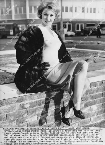 crp-05291 1958 news photo French sexpot Nadine Tallier wants to marry 8 different men crp-05291