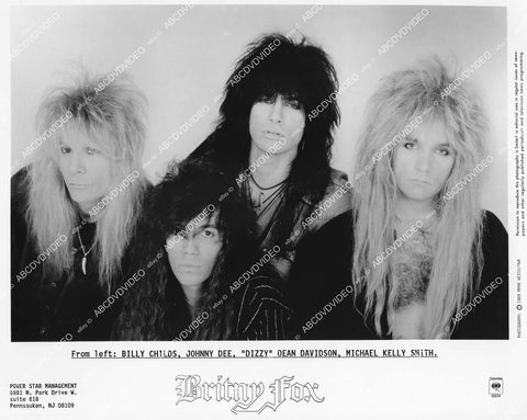 crp-05358 1989 music metal band hair group Britny Fox, Billy Childs, Johnny Dee, Dean Davidson, Michael Kelly Smith crp-05358