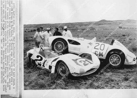 crp-00550 news photo auto racing piggyback pileup Ron Hunter Chuck Sargent Castle Rock Col race crp-00550