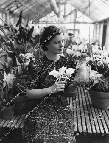 crp-00571 1939 Ruth Hussey takes of her flowers in her greenhouse crp-00571
