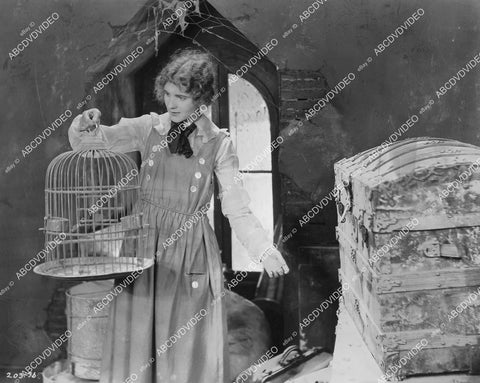 crp-05751 1917 Louise Huff w a bird cage silent film Ghost House crp-05751
