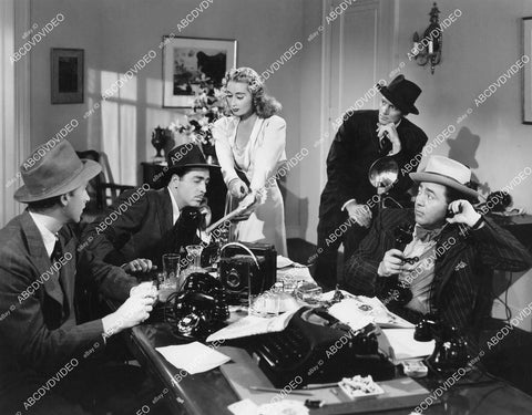 crp-05882 1941 Lloyd Bridges, John Howard, Joan Blondell, Bruce Bennett, Ray Walker film Three Girls About Town crp-05882