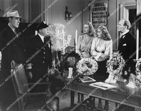 crp-05912 1941 Eddie Dunn, Hugh O'Connell, Binnie Barnes, Joan Blondell morticians convention Three Girls About Town crp-05912