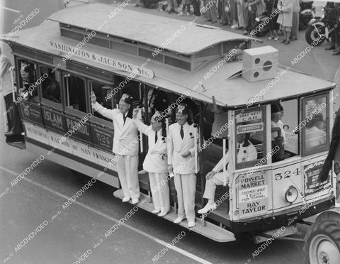 crp-05938 1940's historical San Francisco Islam Patrol Powell & Market St Streetcar crp-05938