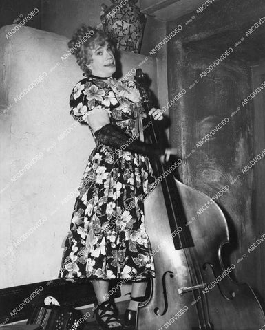 crp-06234 1942 Joe E Brown in drag playing the stand up bass a film Shut My Big Mouth crp-06234