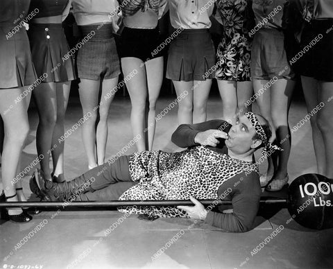 crp-06392 1946 strong man Joe Besser surrounded chorus girl dancers great legs film Talk About a Lady crp-06392