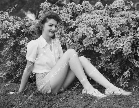 crp-00724 1943 Springtime Down South New Orleans floral trail cute Amelia Clark sits w the azaleas crp-00724