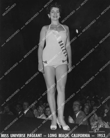 crp-00738 1953 Miss Universe Pageant Long Beaqch Cal Doretta Xerou Miss Greece crp-00738