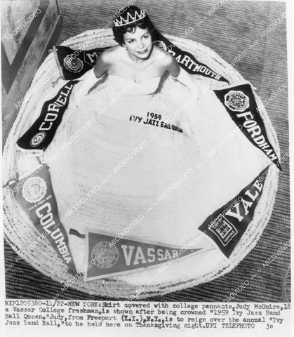 crp-00744 1959 skirt covered w college pennants Judy McGuire 18 of Vasseur Ivy Jazz Band Ball Queen crp-00744
