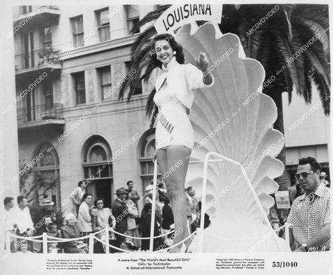 crp-00773 1953 Miss Louisiana on parade float documentary6 film The World's Most Beautiful Girls crp-00773