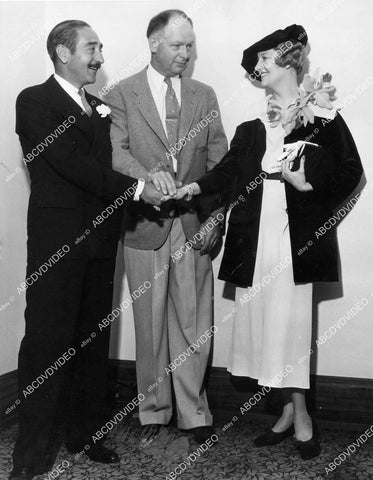 crp-07992 1934 news photo Adolphe Menjou, Verree Teasdale married by Judge James L Pope crp-07992