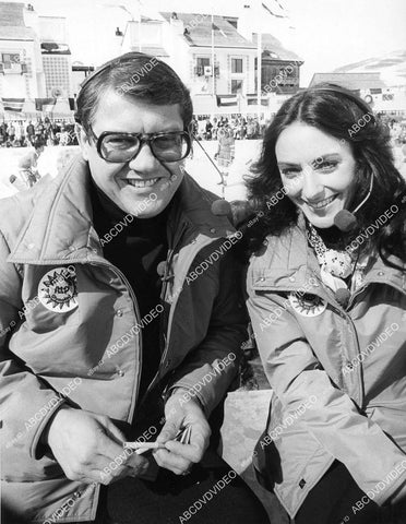 crp-08000 1976 Alex Karras w ice skater Peggy Fleming TV special Flip's Sun Valley Olympiad crp-08000