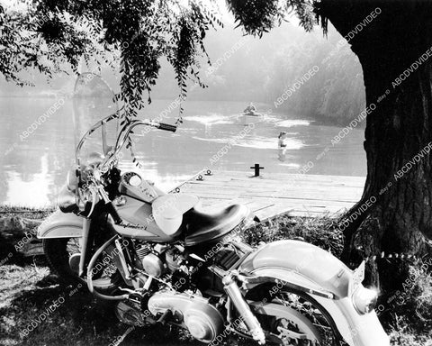 crp-09069 1960's Harley Davidson motorcycle ad photo w picnic and swimming crp-09069