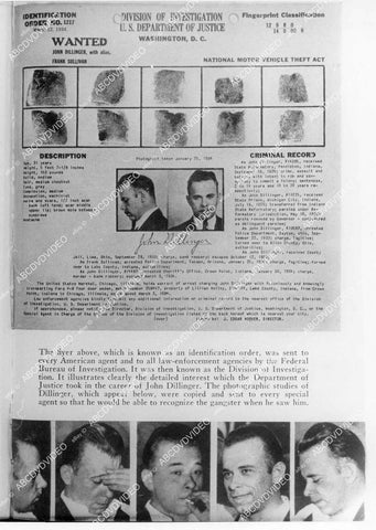 crp-00911 FBI most wanted information John Dillenger, his fingerprints, aliases, known associates, mug shot crp-00911