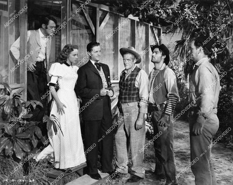 crp-09197 1951 Arthur Shields, Terry Moore, Robert Cummings, Will Geer, John Russell film The Barefoot Mailman crp-09197