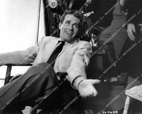 crp-09356 1956 great candid Philip Carey on set film Port Afrique crp-09356