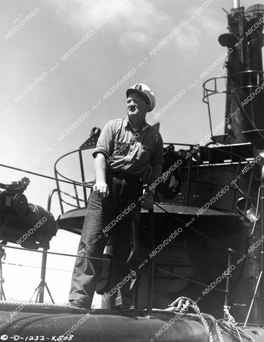 crp-09390 1950 Joe Sawyer on the submarine deck film The Flying Missile crp-09390