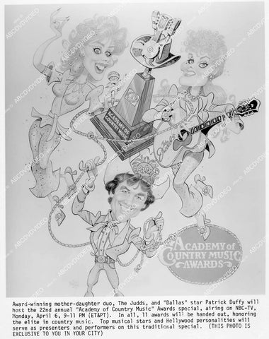 crp-00999 caricatures The Judds, Patrick Duffy Academy of Country Music Awards crp-00999